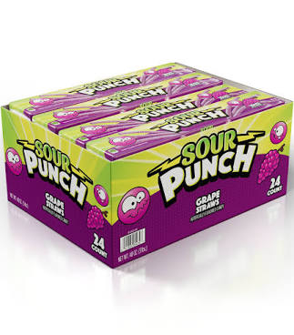 Sour Punch Straws – Grape (24 count)
