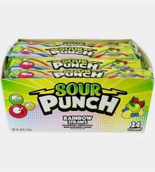 Sour Punch Rainbow Straws (24 count)