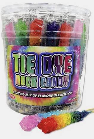 Tie Dye Rock Candy on a Stick