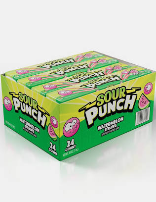 Sour Punch Watermelon Straws (24 count)