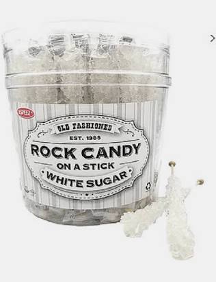 Old Fashioned Rock Candy on a Stick – White Sugar